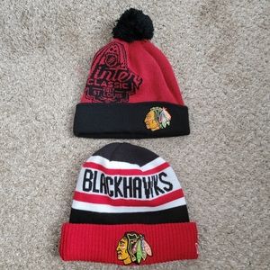 2 New Era Chicago Blackhawks Foldover Beanies NHL